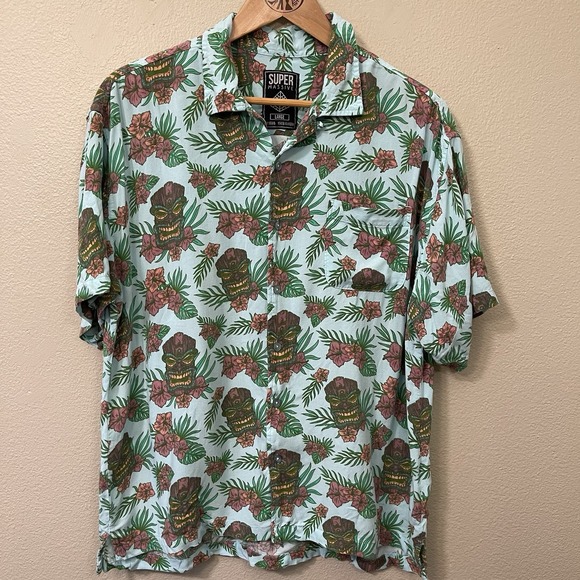 Super Massive Other - Super‎ Massive Men's Tropical Tiki Hawaii Shirt Short Sleeve Vacation Beach Sz L